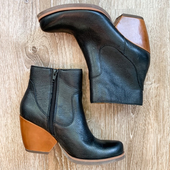 Kork-Ease Shoes - Kork-Ease Leather Booties Black and Tan
